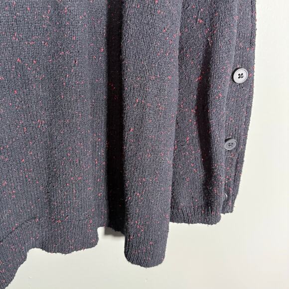 J Jill Black & Red Speckle Button Accent Cozy Sweater - 3X - Women's Plus Size - Picture 3 of 6
